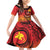 Papua New Guinea 50 Years Family Matching Off Shoulder Short Dress and Hawaiian Shirt Motuan Motifs