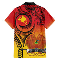 Papua New Guinea 50 Years Family Matching Off Shoulder Short Dress and Hawaiian Shirt Motuan Motifs
