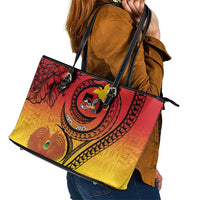Papua New Guinea 50 Years Leather Tote Bag Motuan Motifs