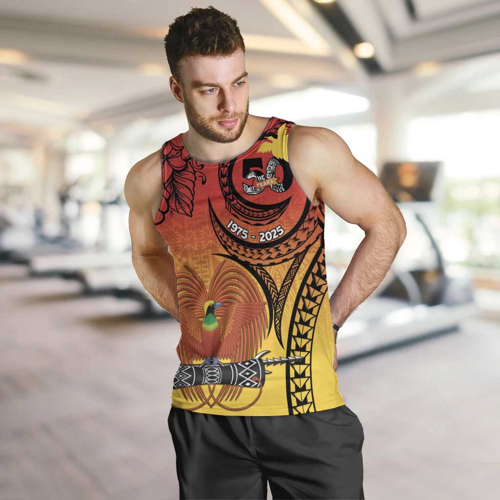 Papua New Guinea 50 Years Men Tank Top Motuan Motifs LT7 Colorful - Polynesian Pride