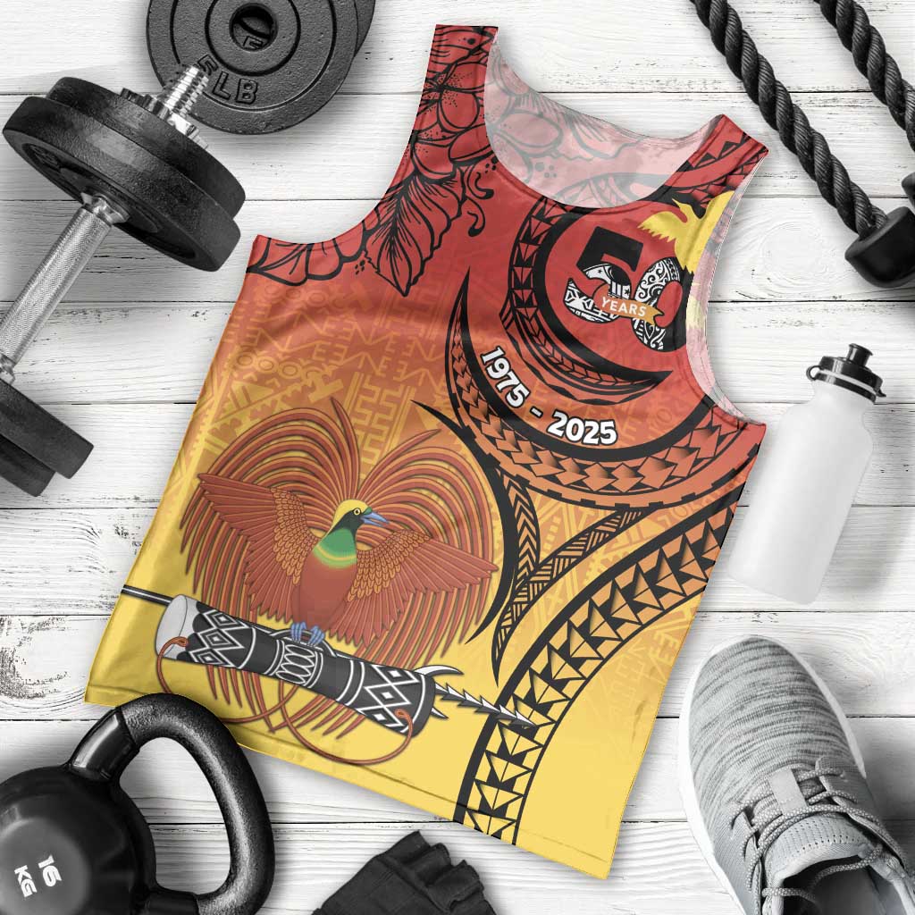 Papua New Guinea 50 Years Men Tank Top Motuan Motifs LT7 - Polynesian Pride