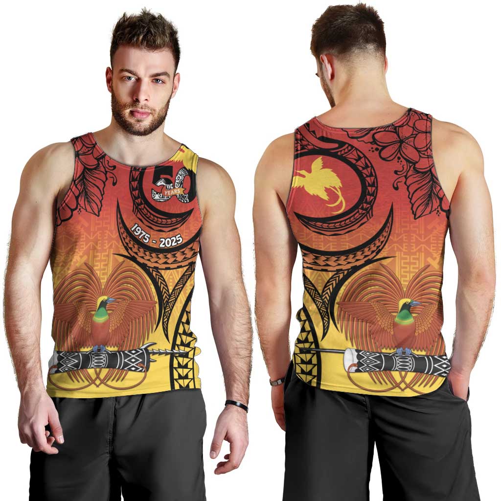 Papua New Guinea 50 Years Men Tank Top Motuan Motifs LT7 - Polynesian Pride
