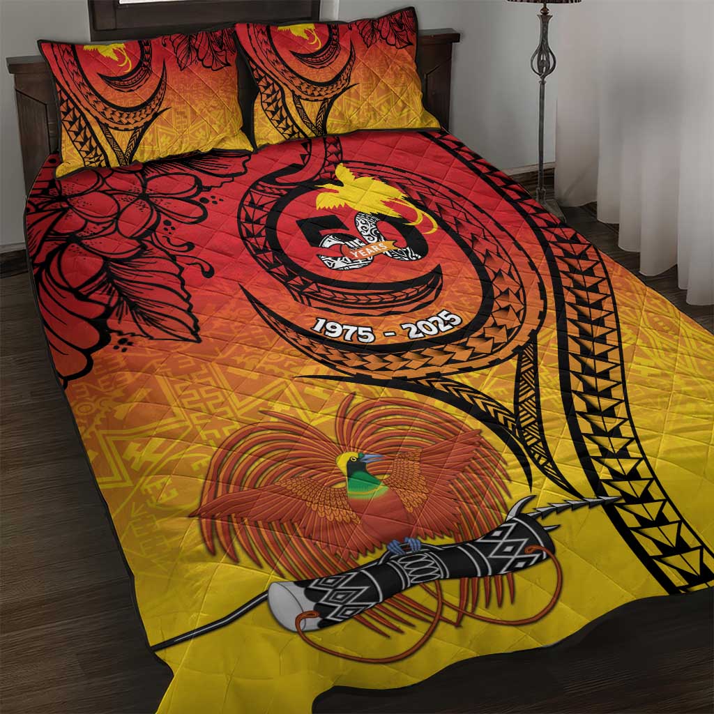 Papua New Guinea 50 Years Quilt Bed Set Motuan Motifs