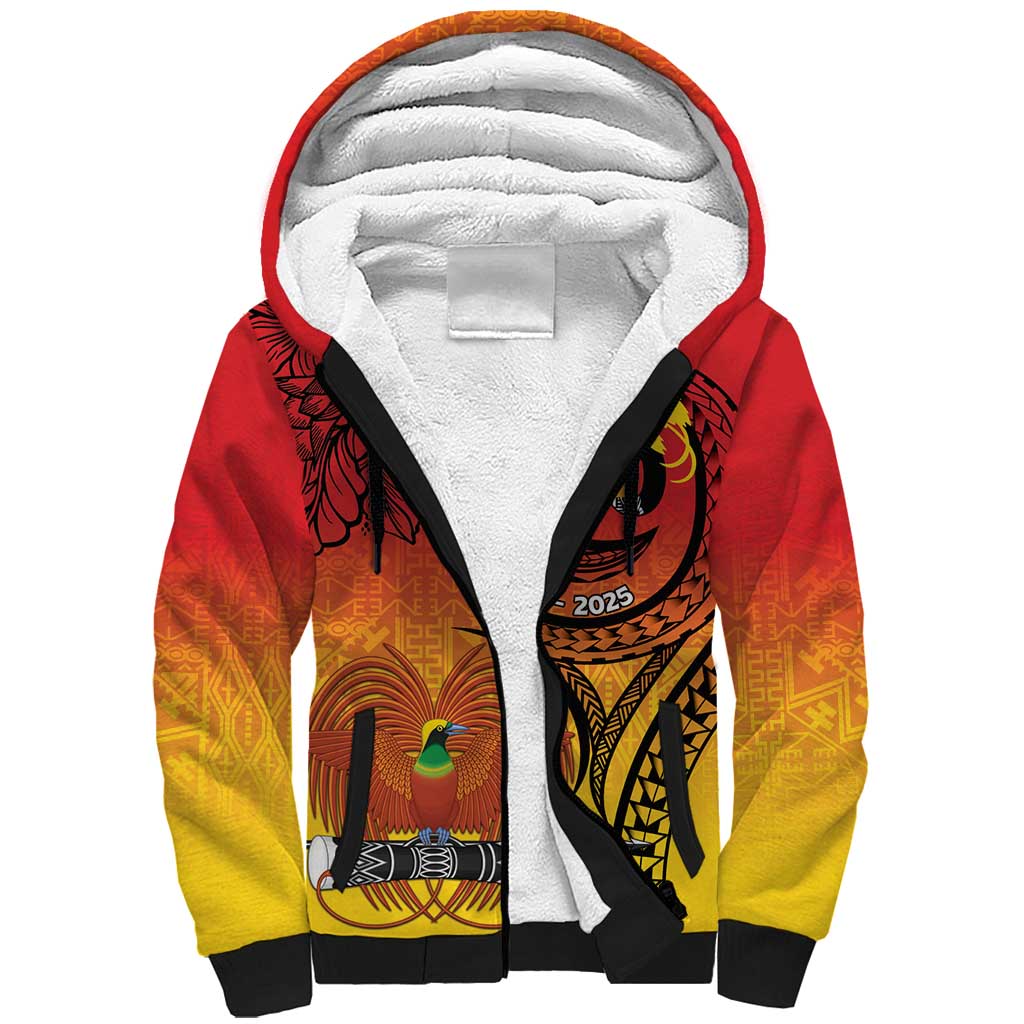 Papua New Guinea 50 Years Sherpa Hoodie Motuan Motifs LT7 Unisex Colorful - Polynesian Pride