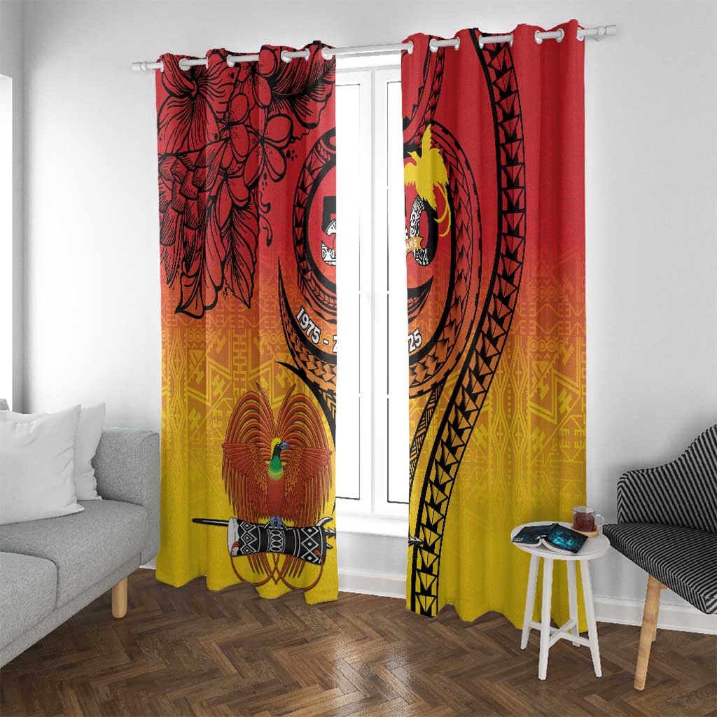 Papua New Guinea 50 Years Window Curtain Motuan Motifs LT7 With Grommets Colorful - Polynesian Pride
