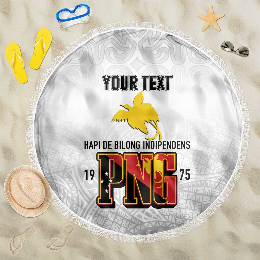 Personalized Papua New Guinea Beach Blanket Hapi De bilong Indipendens PNG