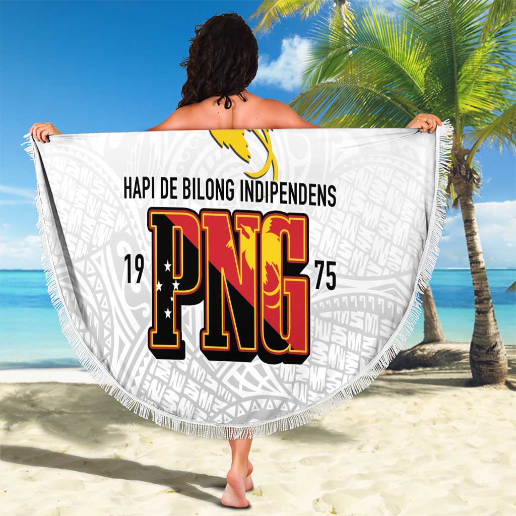 Personalized Papua New Guinea Beach Blanket Hapi De bilong Indipendens PNG LT7 - Polynesian Pride