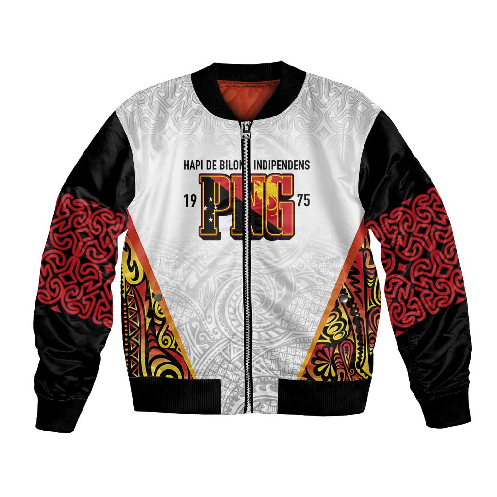 Personalized Papua New Guinea Bomber Jacket Hapi De bilong Indipendens PNG