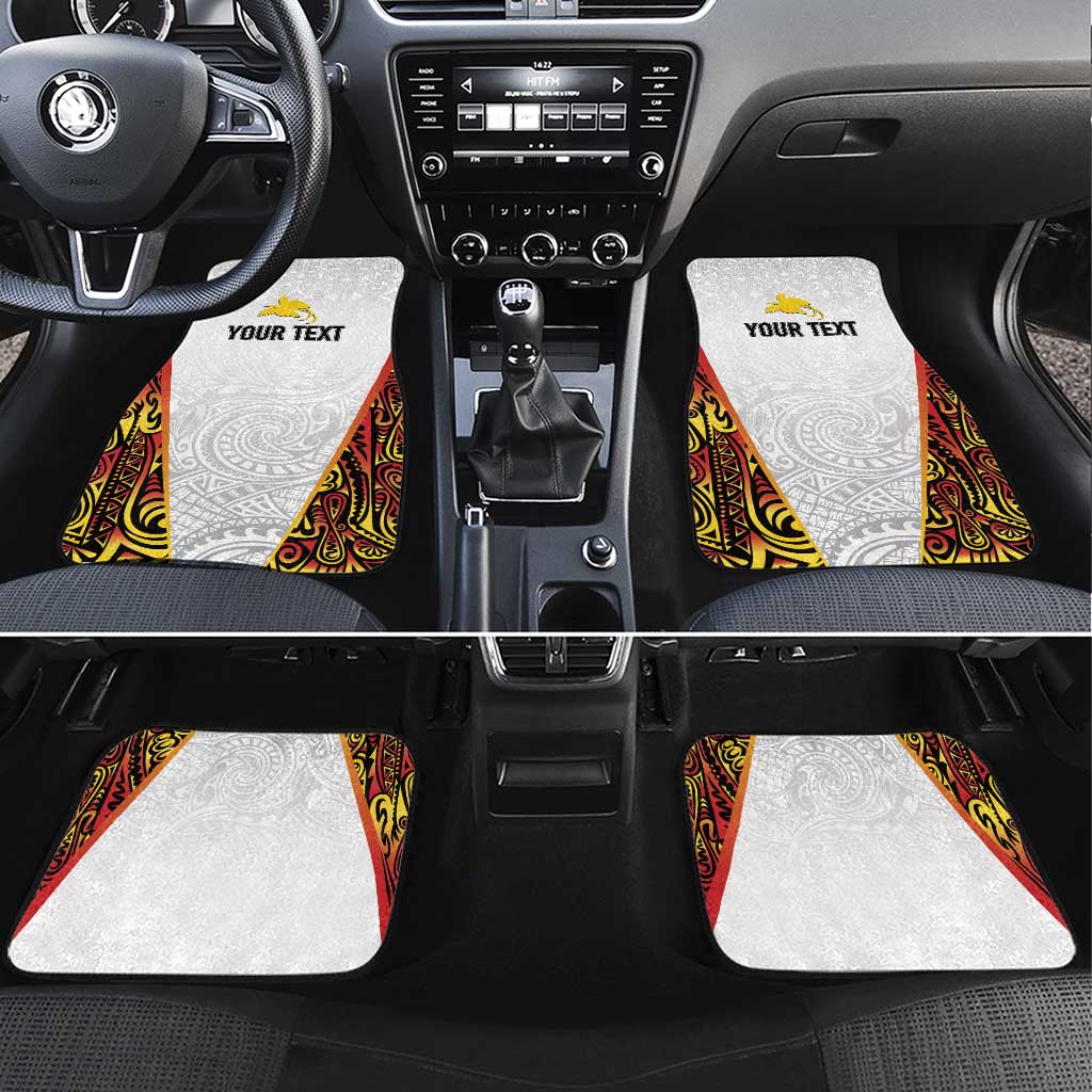 Personalized Papua New Guinea Car Mats Hapi De bilong Indipendens PNG LT7 Set 4pcs White - Polynesian Pride