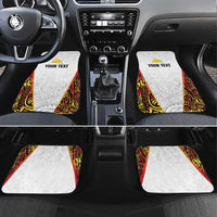 Personalized Papua New Guinea Car Mats Hapi De bilong Indipendens PNG LT7 Set 4pcs White - Polynesian Pride