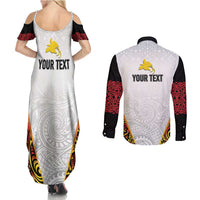 Personalized Papua New Guinea Couples Matching Summer Maxi Dress and Long Sleeve Button Shirt Hapi De bilong Indipendens PNG LT7 - Polynesian Pride