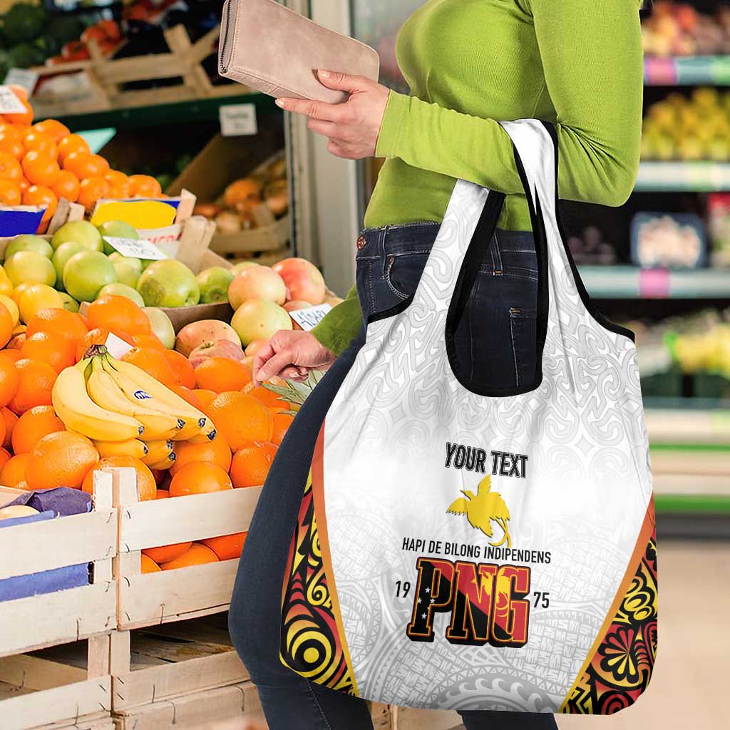 Personalized Papua New Guinea Grocery Bag Hapi De bilong Indipendens PNG