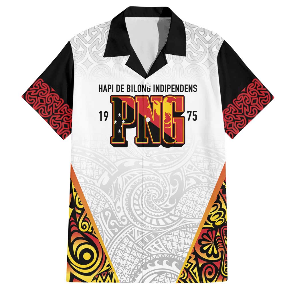 Personalized Papua New Guinea Hawaiian Shirt Hapi De bilong Indipendens PNG LT7 White - Polynesian Pride