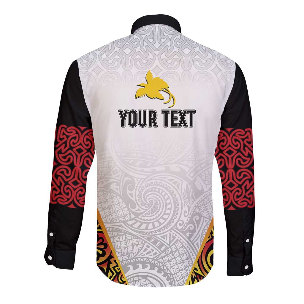 Personalized Papua New Guinea Long Sleeve Button Shirt Hapi De bilong Indipendens PNG LT7 - Polynesian Pride