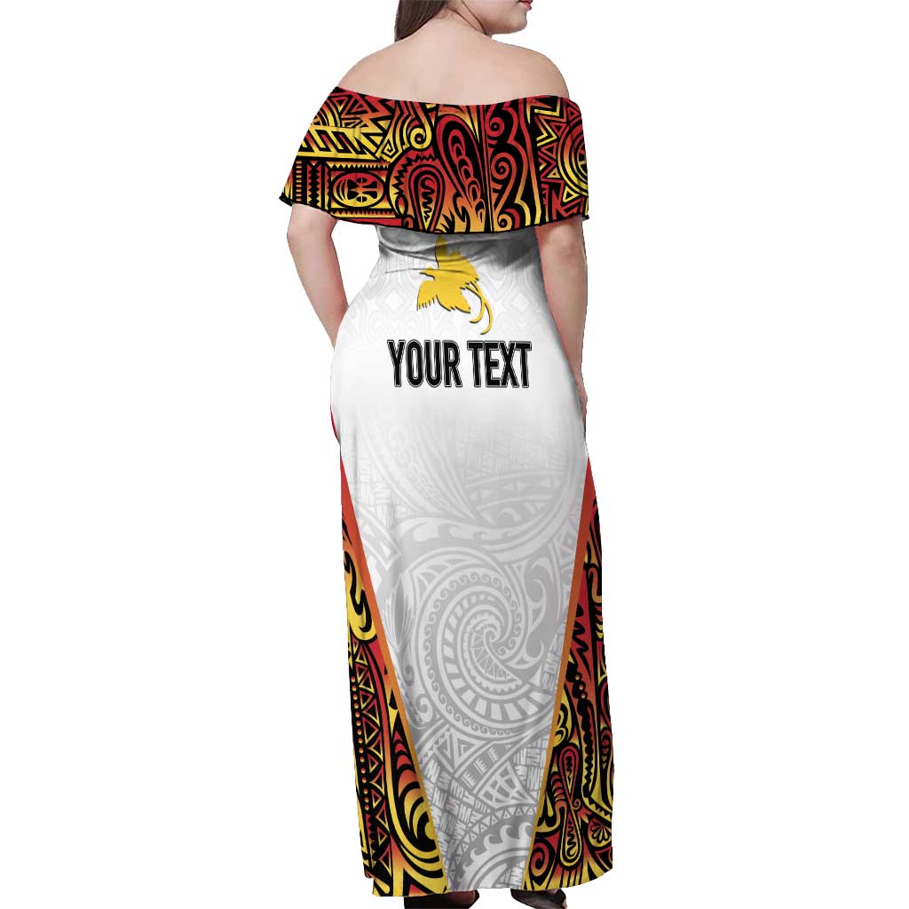 Personalized Papua New Guinea Off Shoulder Maxi Dress Hapi De bilong Indipendens PNG