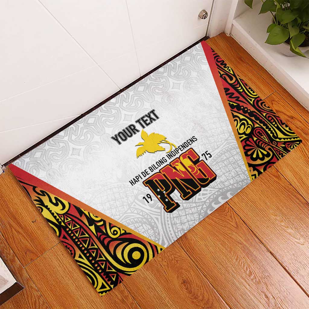 Personalized Papua New Guinea Rubber Doormat Hapi De bilong Indipendens PNG LT7 - Polynesian Pride