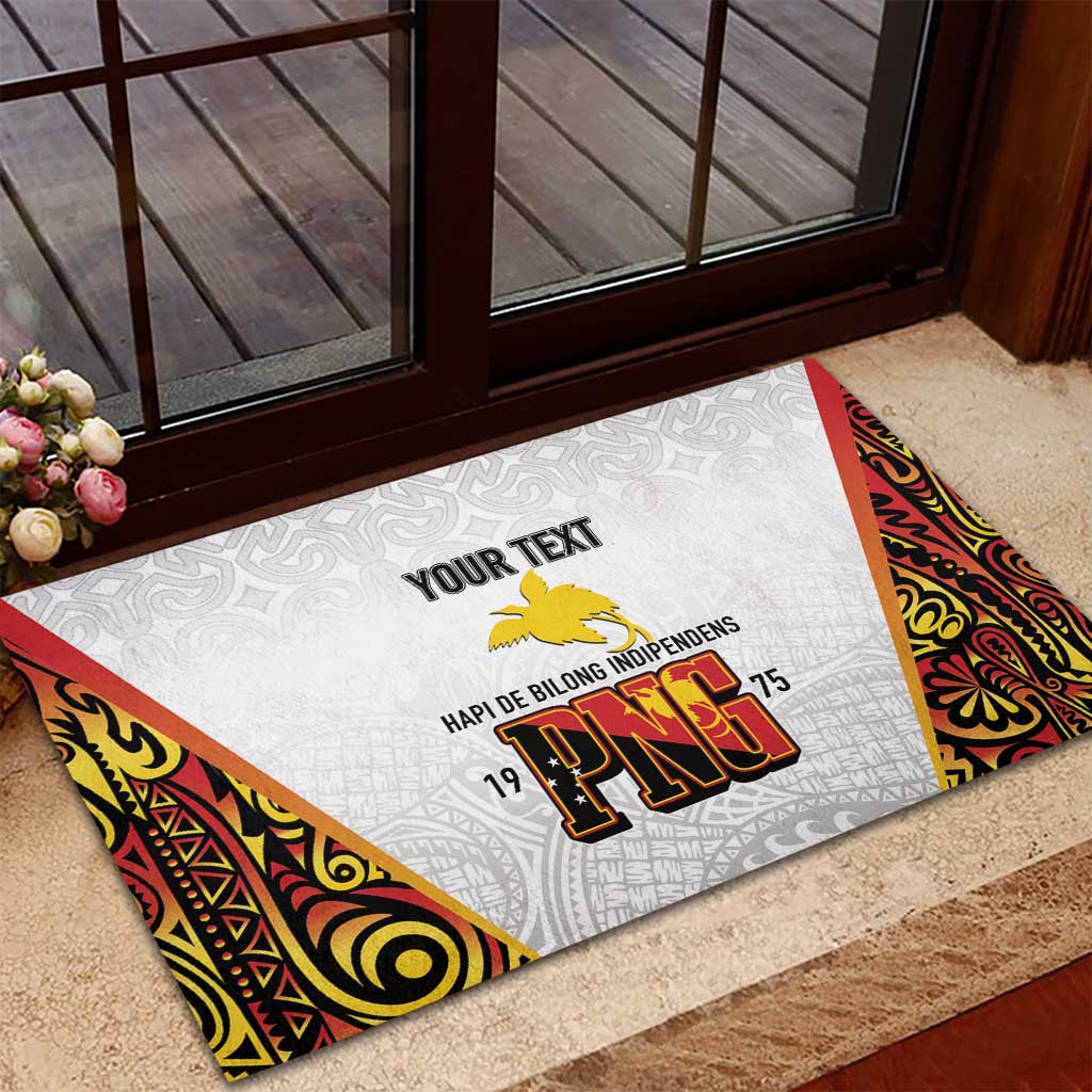 Personalized Papua New Guinea Rubber Doormat Hapi De bilong Indipendens PNG LT7 - Polynesian Pride