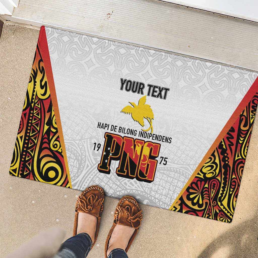 Personalized Papua New Guinea Rubber Doormat Hapi De bilong Indipendens PNG LT7 - Polynesian Pride