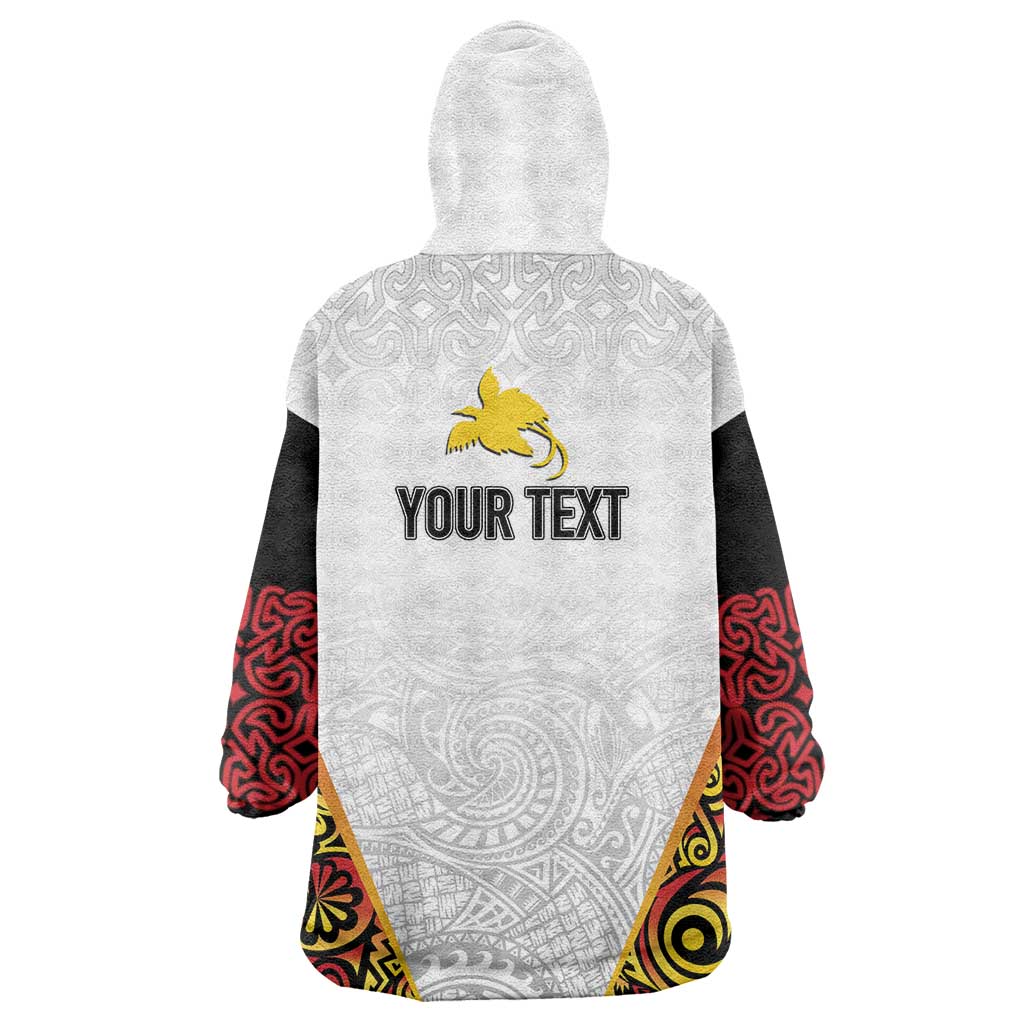 Personalized Papua New Guinea Wearable Blanket Hoodie Hapi De bilong Indipendens PNG LT7 - Polynesian Pride