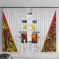 Personalized Papua New Guinea Window Curtain Hapi De bilong Indipendens PNG LT7 With Hooks White - Polynesian Pride