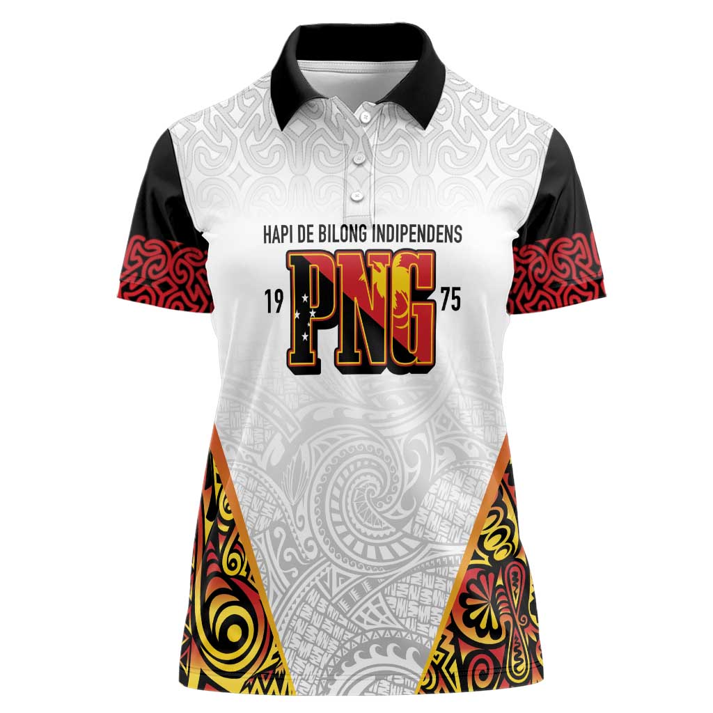 Personalized Papua New Guinea Women Polo Shirt Hapi De bilong Indipendens PNG