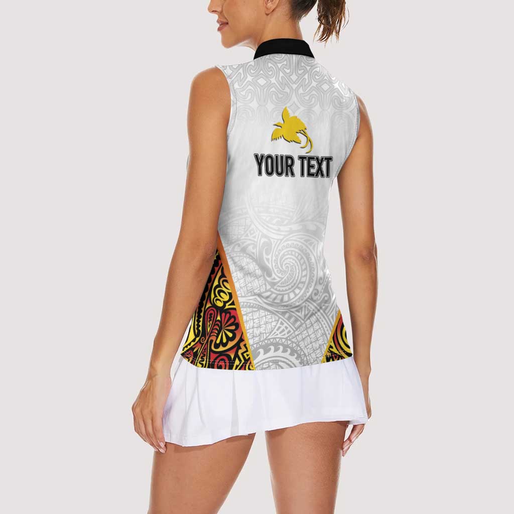 Personalized Papua New Guinea Women Sleeveless Polo Shirt Hapi De bilong Indipendens PNG