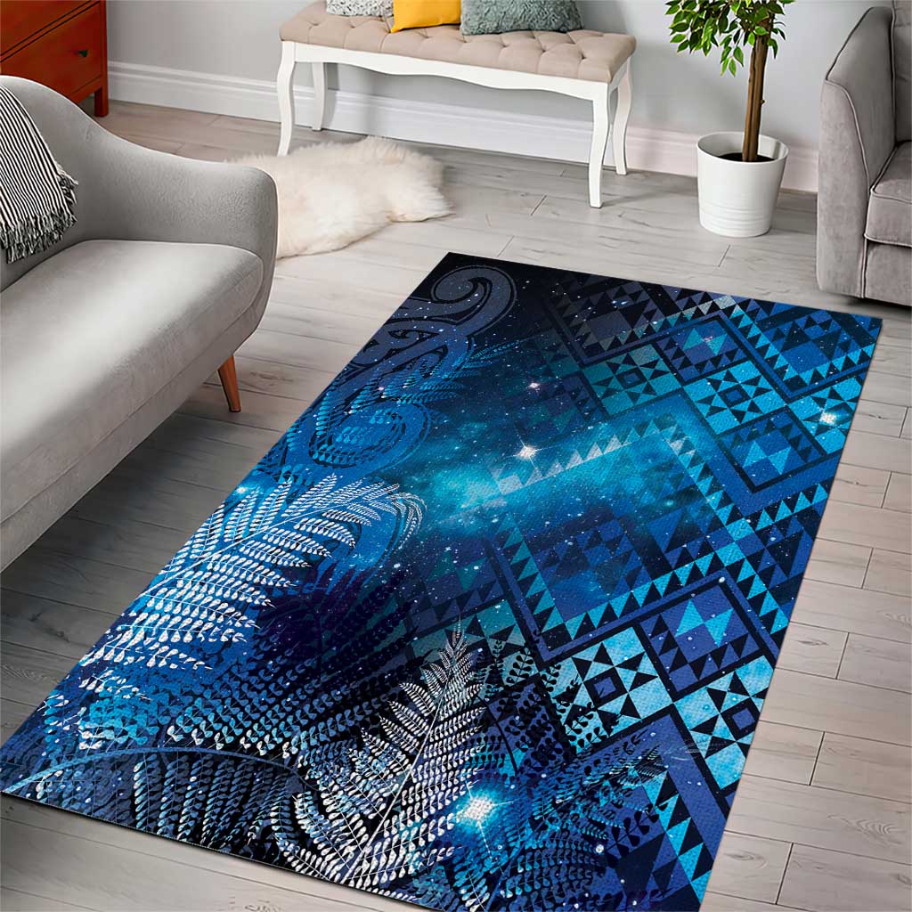 Aotearoa Taniko Matariki Area Rug Cosmic Blue