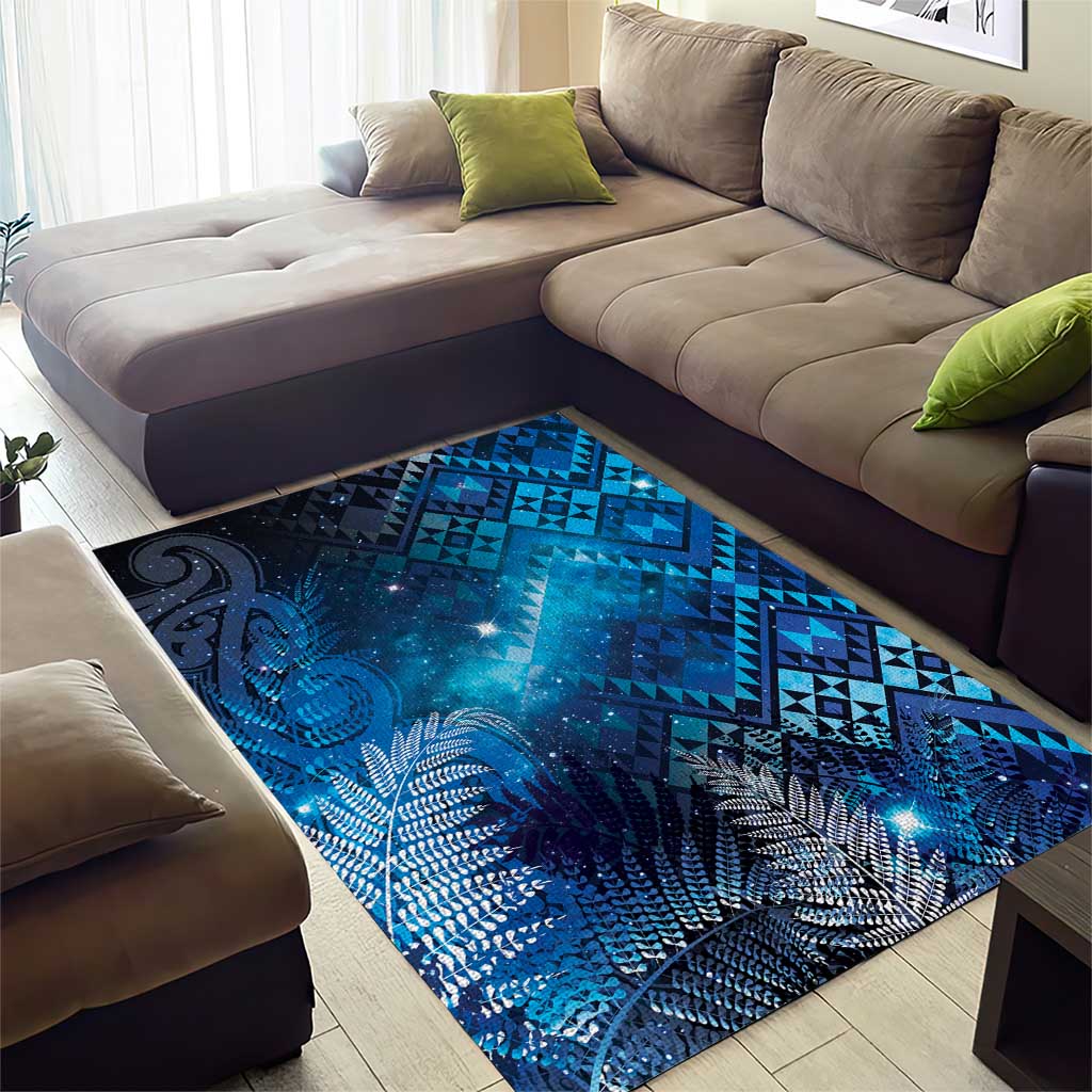 Aotearoa Taniko Matariki Area Rug Cosmic Blue