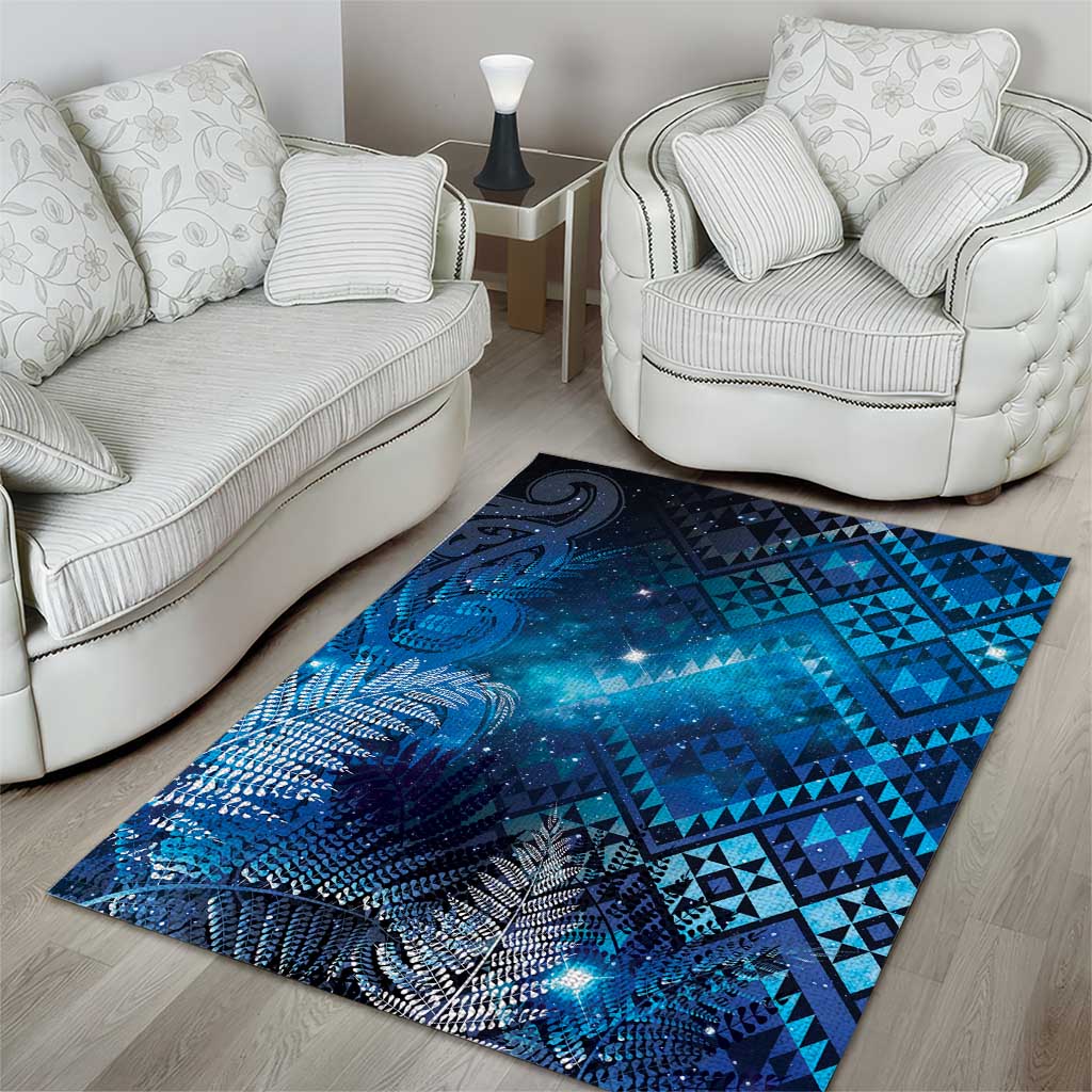 Aotearoa Taniko Matariki Area Rug Cosmic Blue