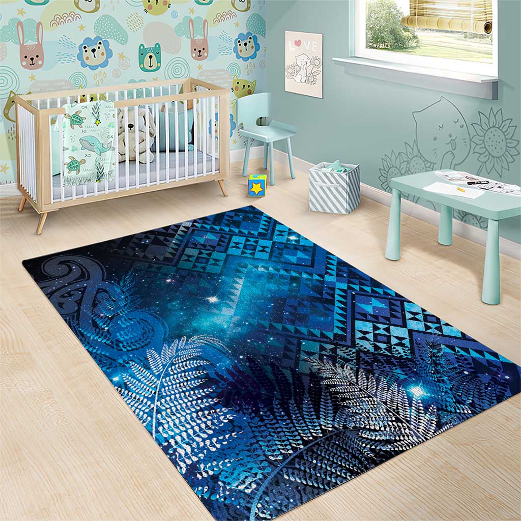 Aotearoa Taniko Matariki Area Rug Cosmic Blue