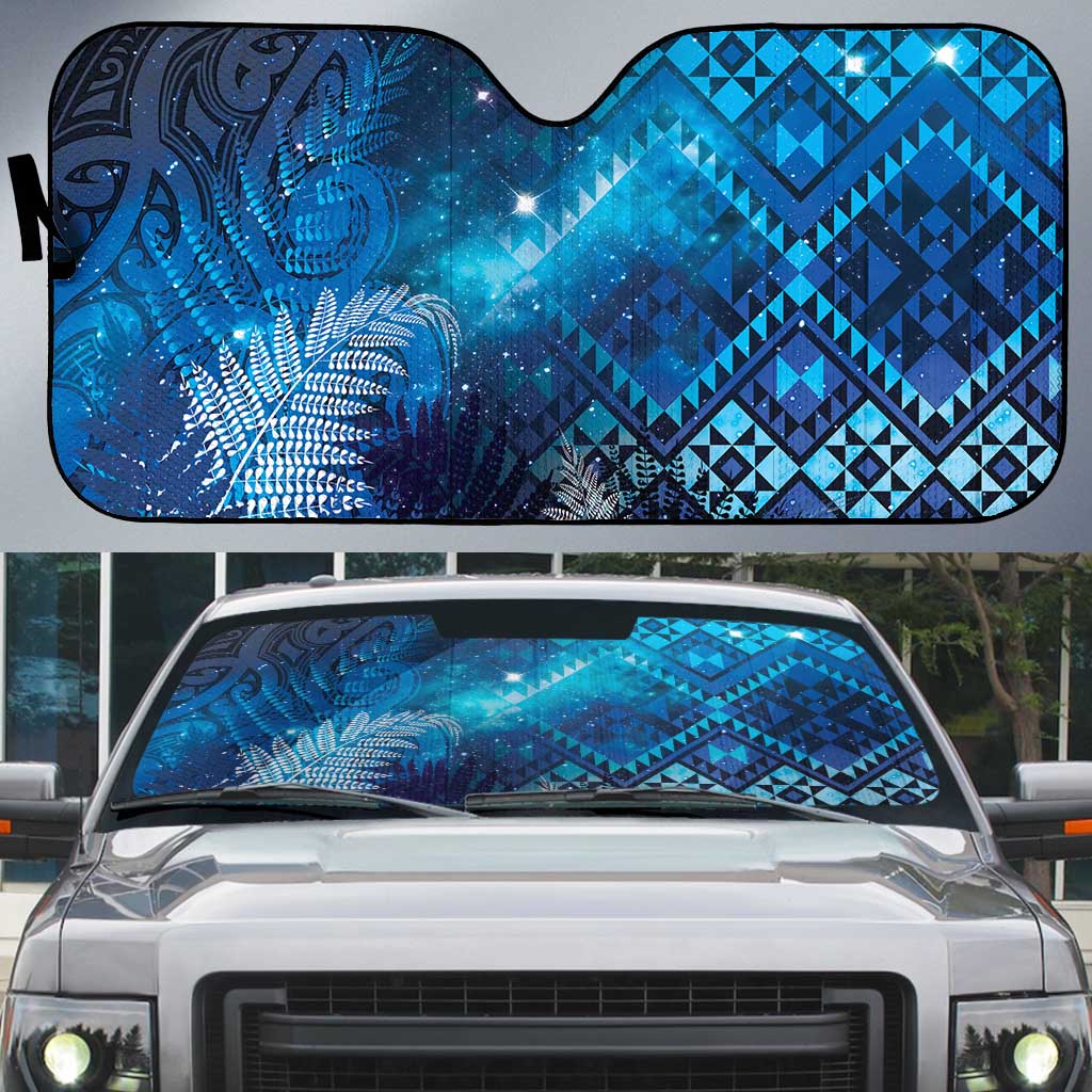 Aotearoa Taniko Matariki Auto Sun Shade Cosmic Blue LT7 Blue - Polynesian Pride