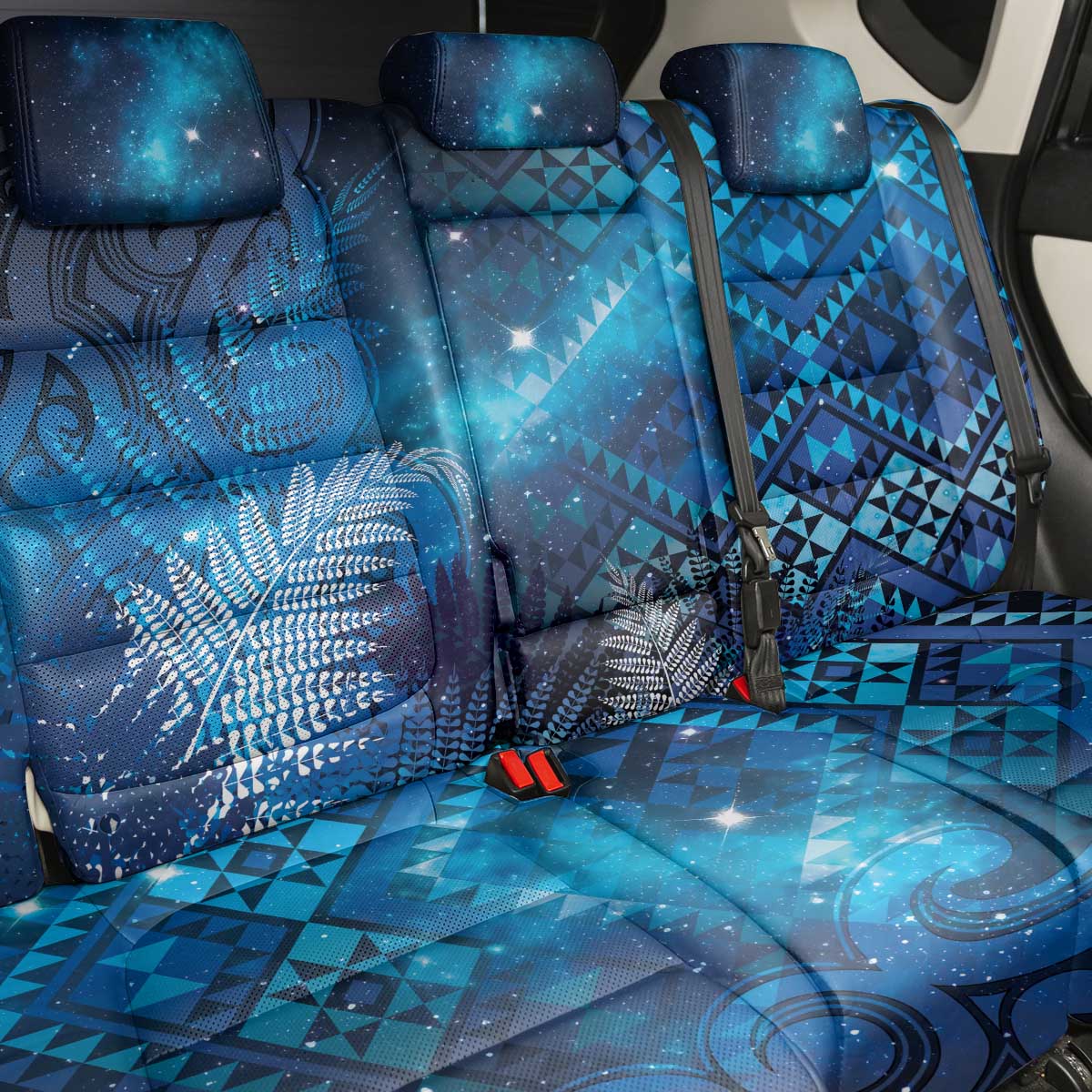 Aotearoa Taniko Matariki Back Car Seat Cover Cosmic Blue