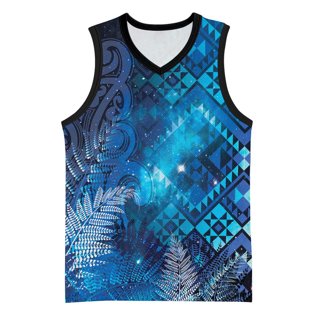 Aotearoa Taniko Matariki Basketball Jersey Cosmic Blue LT7 Unisex Blue - Polynesian Pride