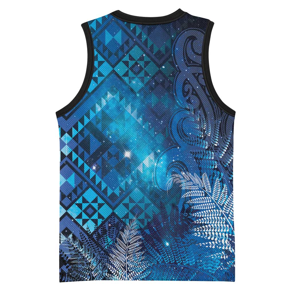 Aotearoa Taniko Matariki Basketball Jersey Cosmic Blue LT7 - Polynesian Pride
