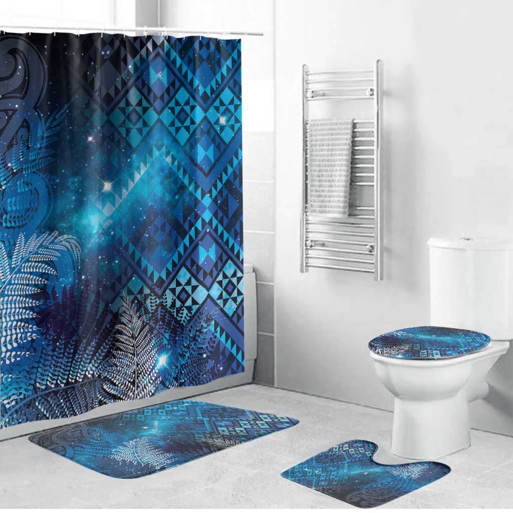 Aotearoa Taniko Matariki Bathroom Set Cosmic Blue LT7 Bathroom Set (4 pcs) Blue - Polynesian Pride