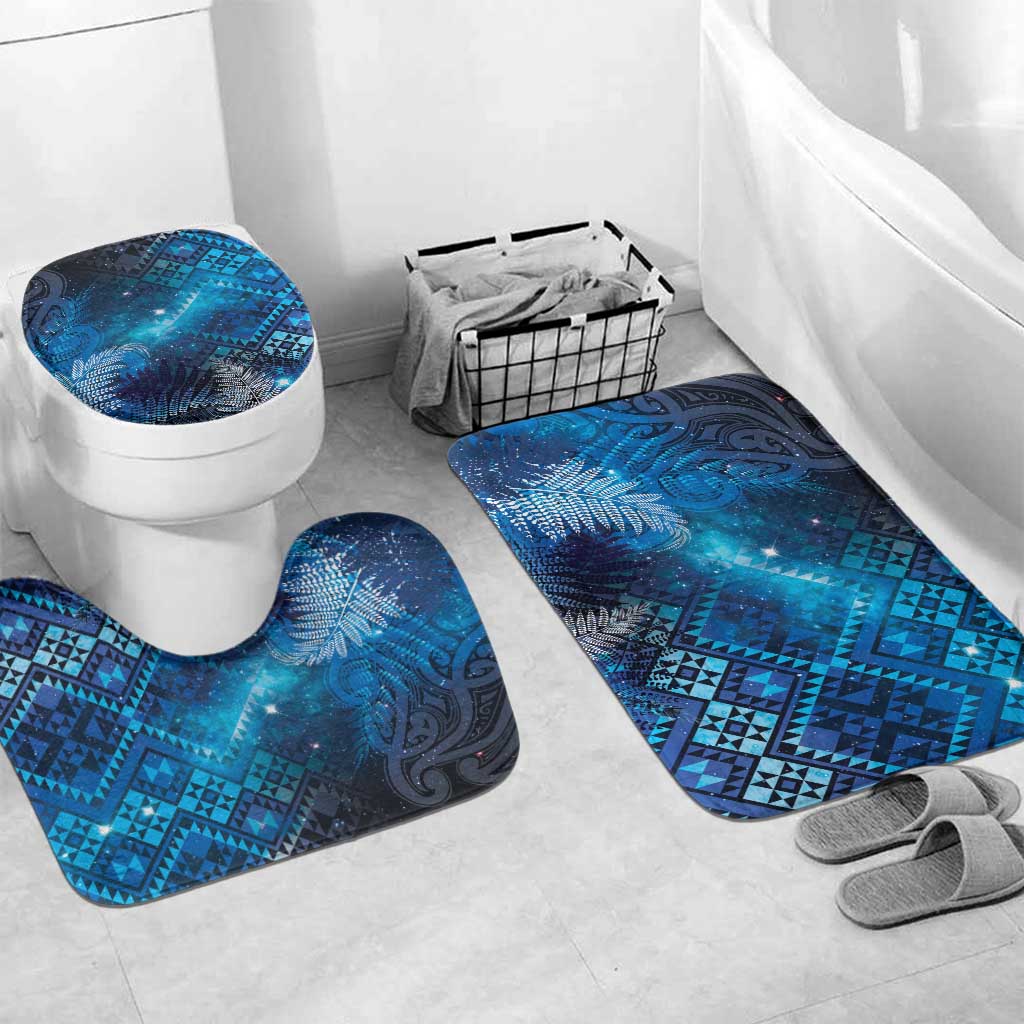 Aotearoa Taniko Matariki Bathroom Set Cosmic Blue LT7 Mat Set Only (3 pcs) One Size Blue - Polynesian Pride