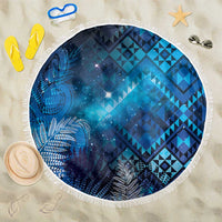 Aotearoa Taniko Matariki Beach Blanket Cosmic Blue LT7 One Size 150cm Blue - Polynesian Pride