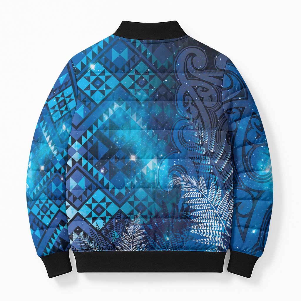 Aotearoa Taniko Matariki Bomber Puffer Jacket Cosmic Blue LT7 - Polynesian Pride