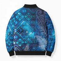 Aotearoa Taniko Matariki Bomber Puffer Jacket Cosmic Blue LT7 - Polynesian Pride