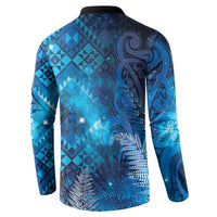 Aotearoa Taniko Matariki Button Sweatshirt Cosmic Blue LT7 - Polynesian Pride