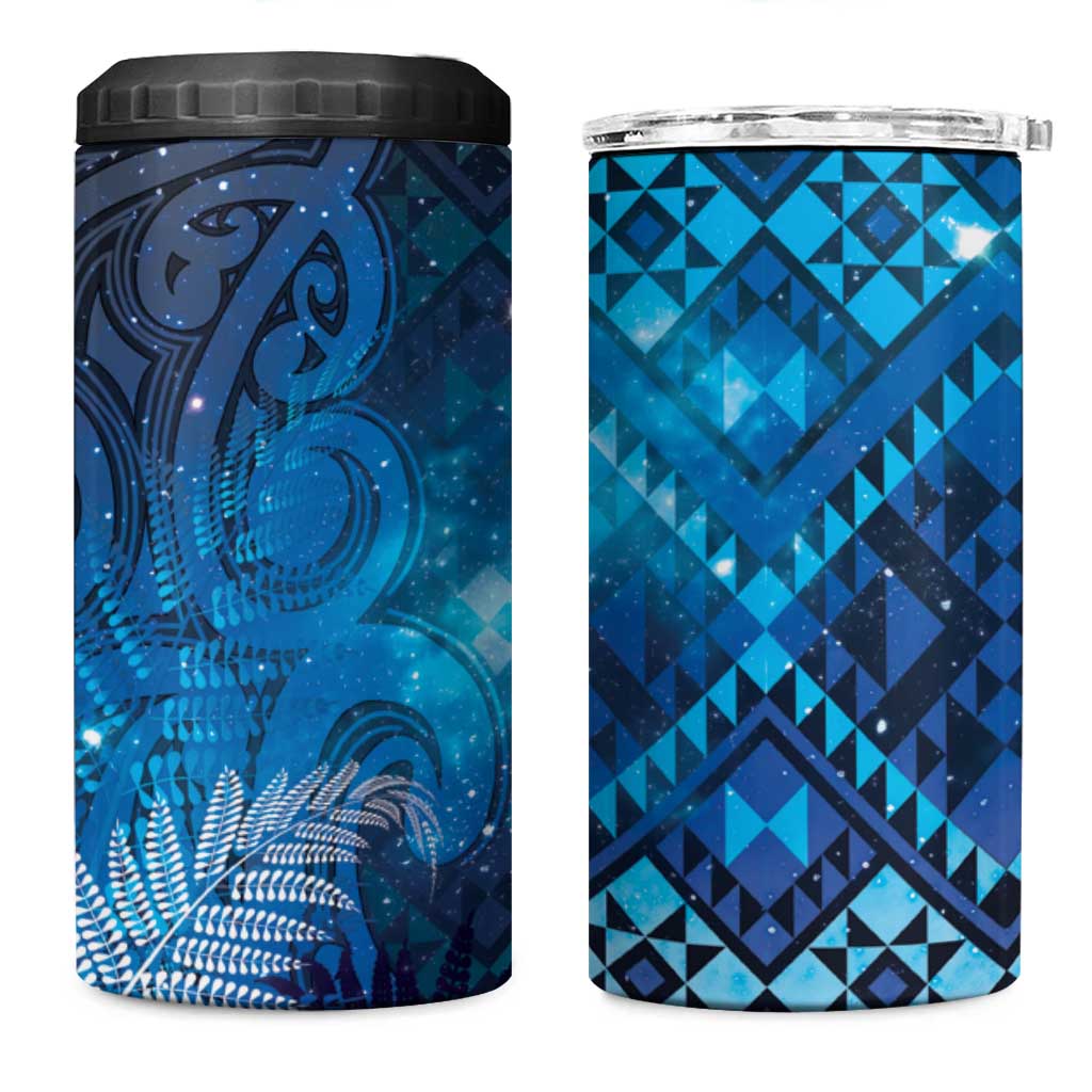 Aotearoa Taniko Matariki 4 in 1 Can Cooler Tumbler Cosmic Blue LT7 One Size: 16 oz Blue - Polynesian Pride