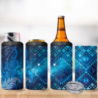 Aotearoa Taniko Matariki 4 in 1 Can Cooler Tumbler Cosmic Blue LT7 - Polynesian Pride