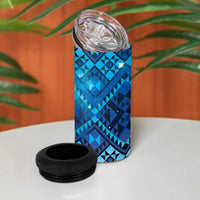 Aotearoa Taniko Matariki 4 in 1 Can Cooler Tumbler Cosmic Blue LT7 - Polynesian Pride
