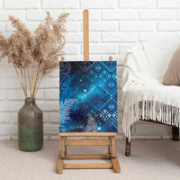 Aotearoa Taniko Matariki Canvas Wall Art Cosmic Blue LT7 - Polynesian Pride