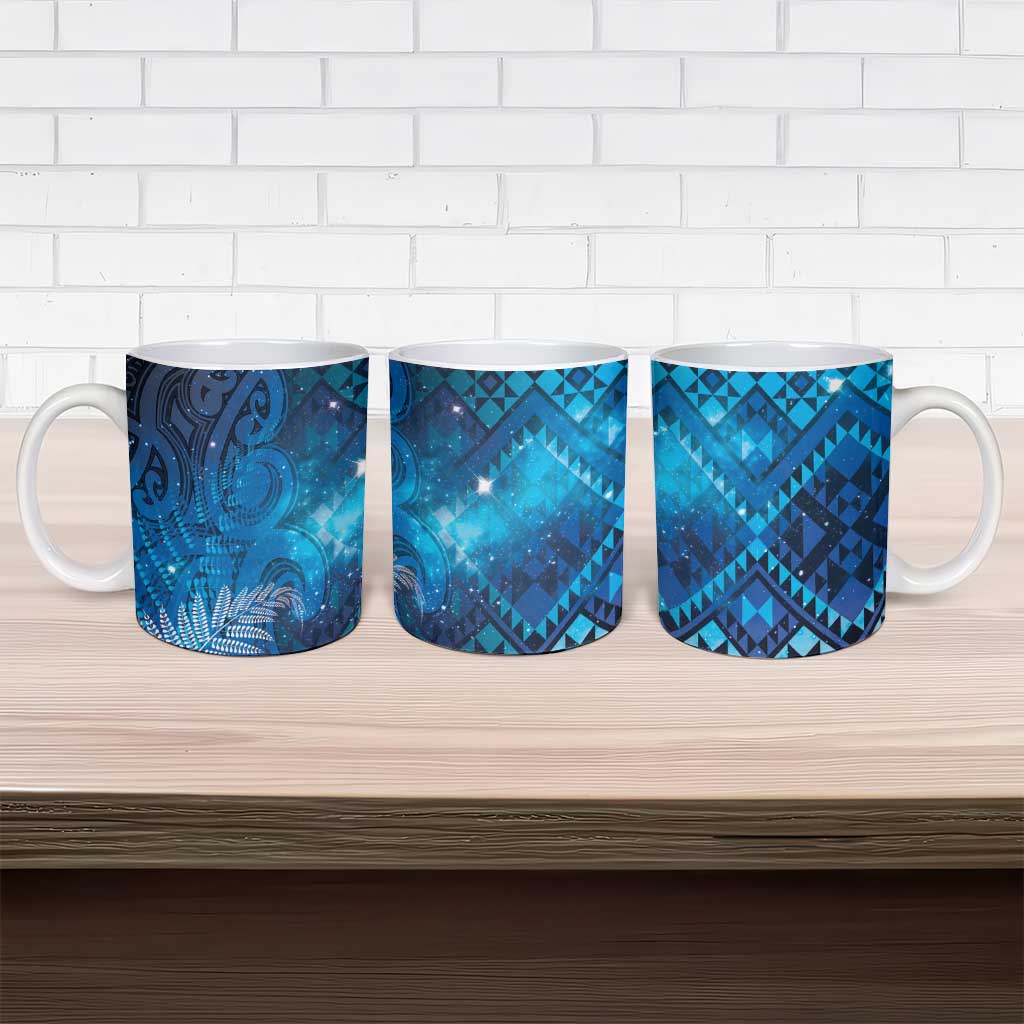 Aotearoa Taniko Matariki Ceramic Mug Cosmic Blue LT7 - Polynesian Pride