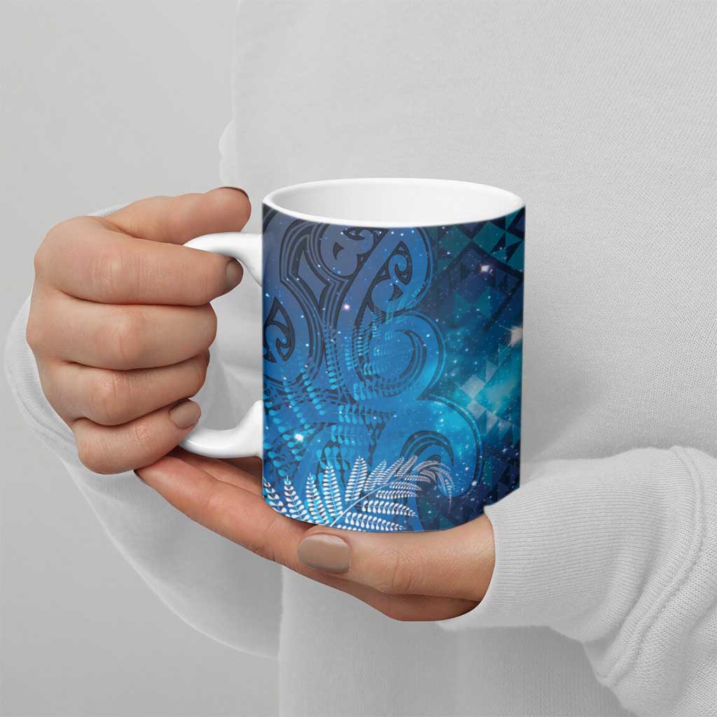 Aotearoa Taniko Matariki Ceramic Mug Cosmic Blue LT7 - Polynesian Pride