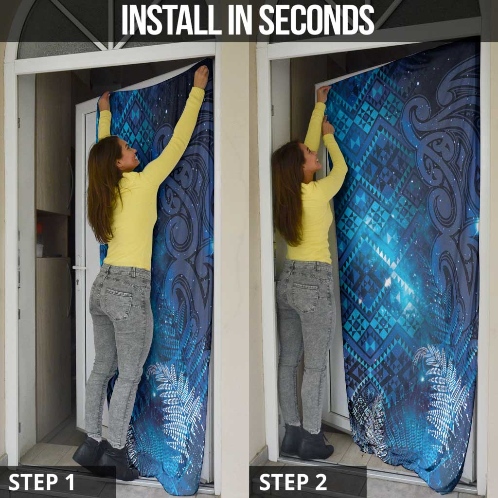 Aotearoa Taniko Matariki Door Cover Cosmic Blue LT7 - Polynesian Pride