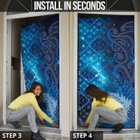 Aotearoa Taniko Matariki Door Cover Cosmic Blue LT7 - Polynesian Pride