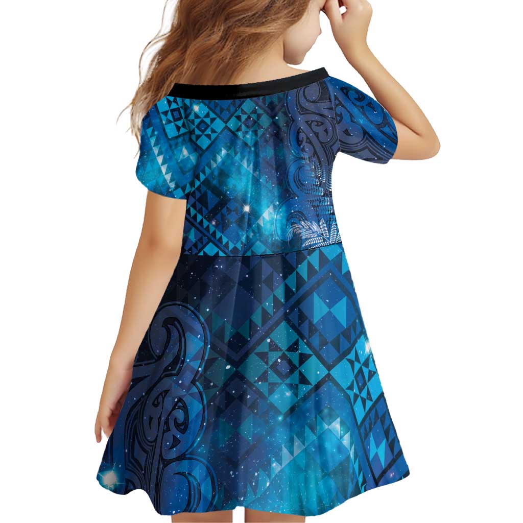 Aotearoa Taniko Matariki Family Matching Puletasi and Hawaiian Shirt Cosmic Blue