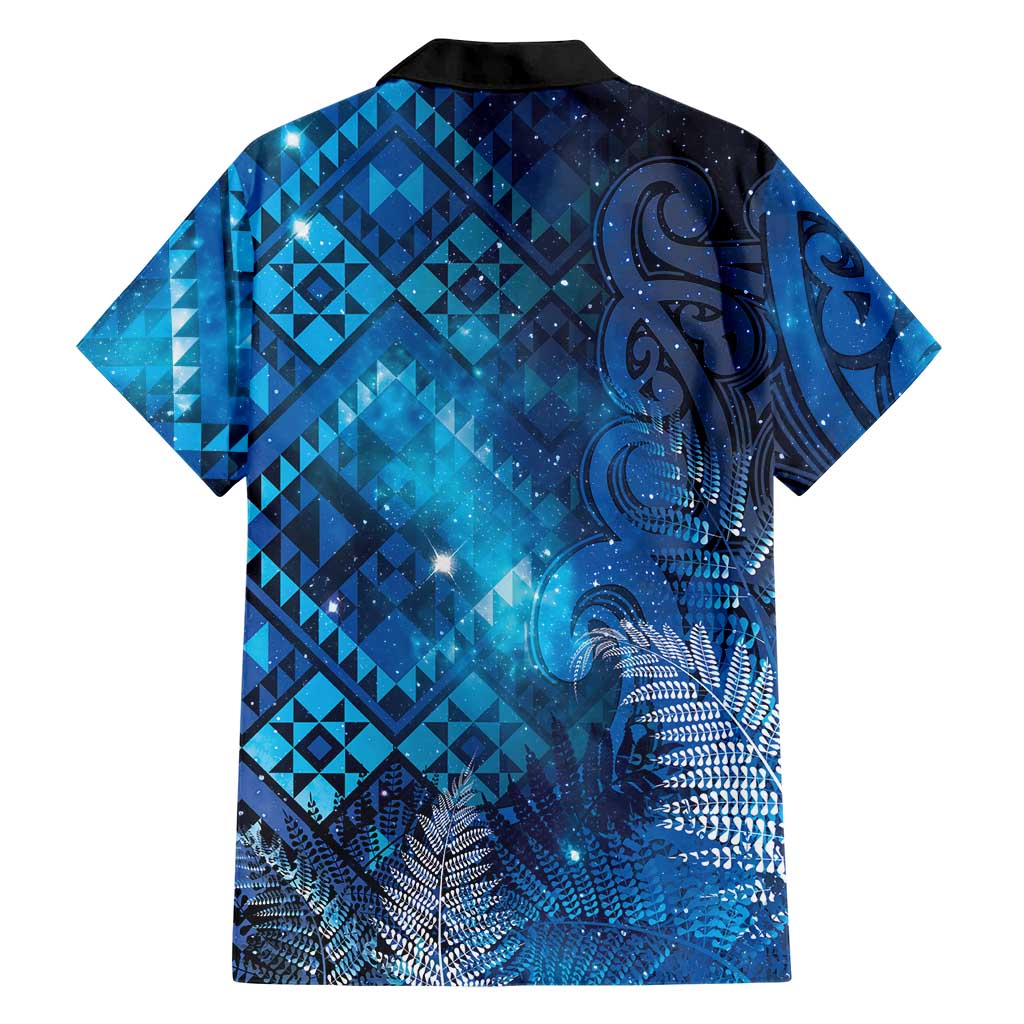 Aotearoa Taniko Matariki Family Matching Puletasi and Hawaiian Shirt Cosmic Blue